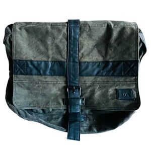 RVCA Olive Green Canvas Messenger Bag